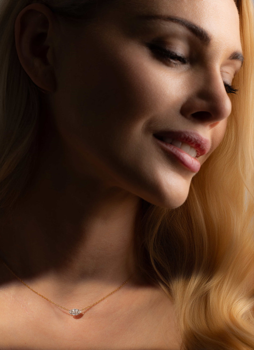 Marquise Diamond Solitare Necklace