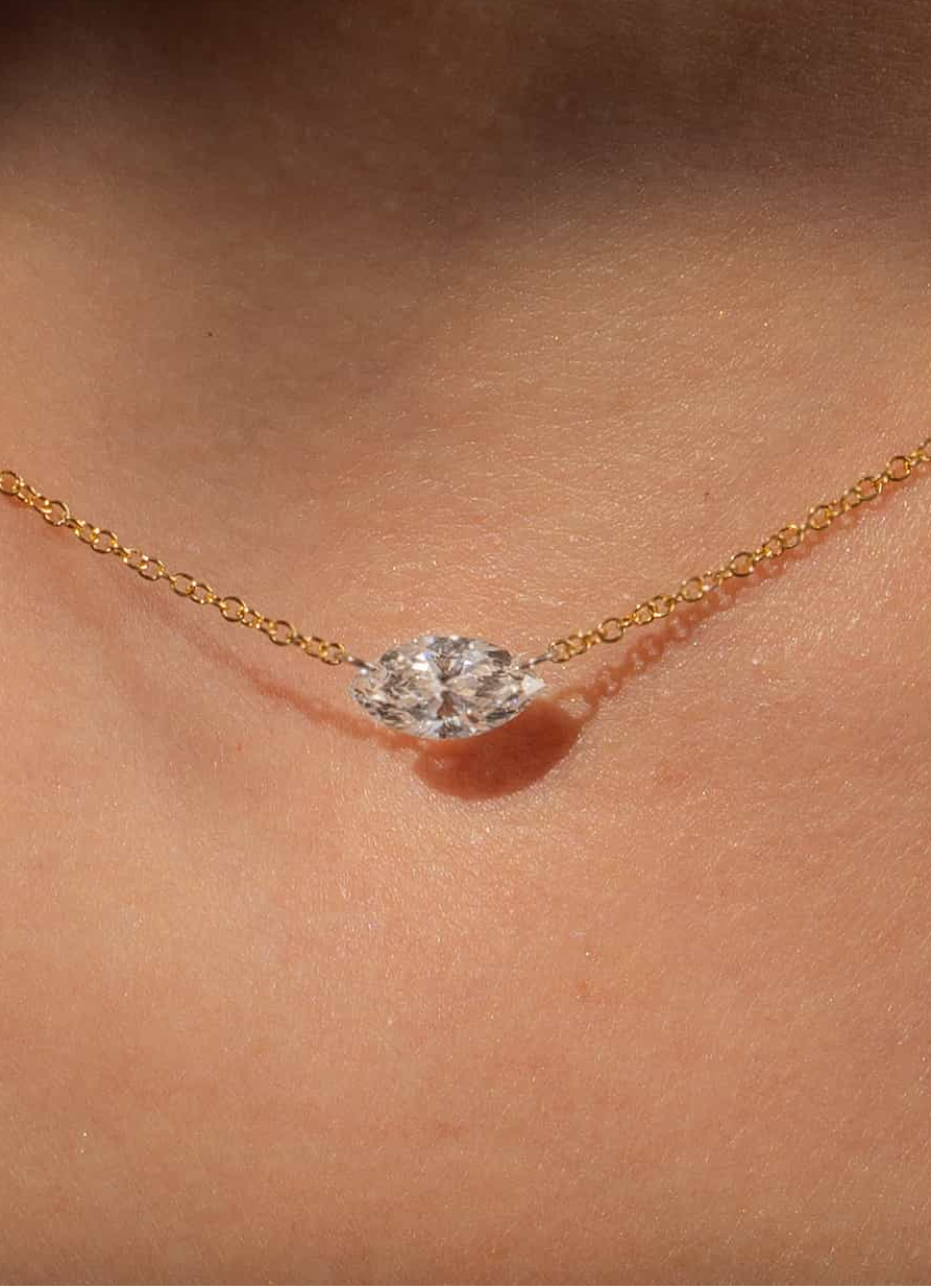 Marquise Diamond Solitare Necklace