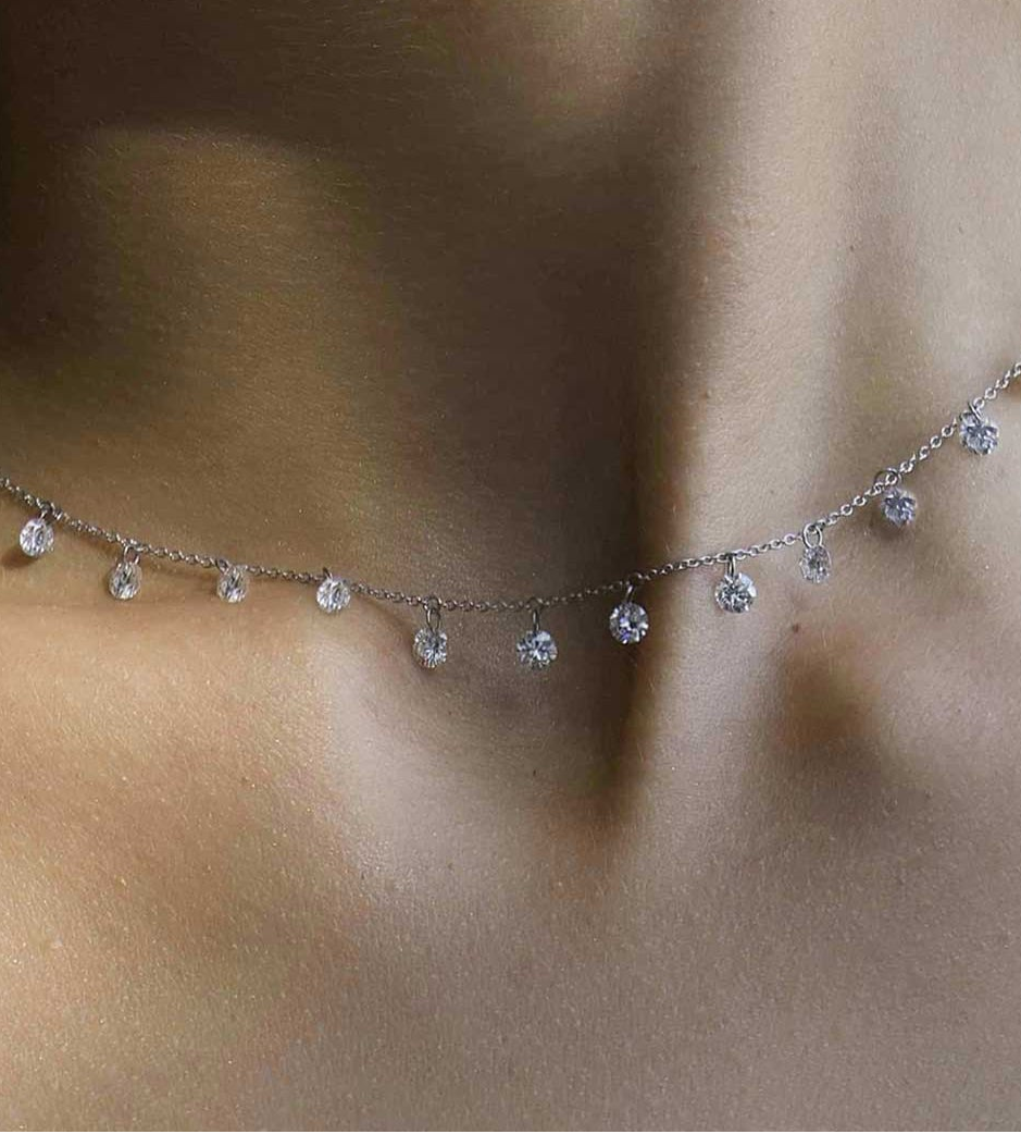 Medium Diamond Dangle Necklace
