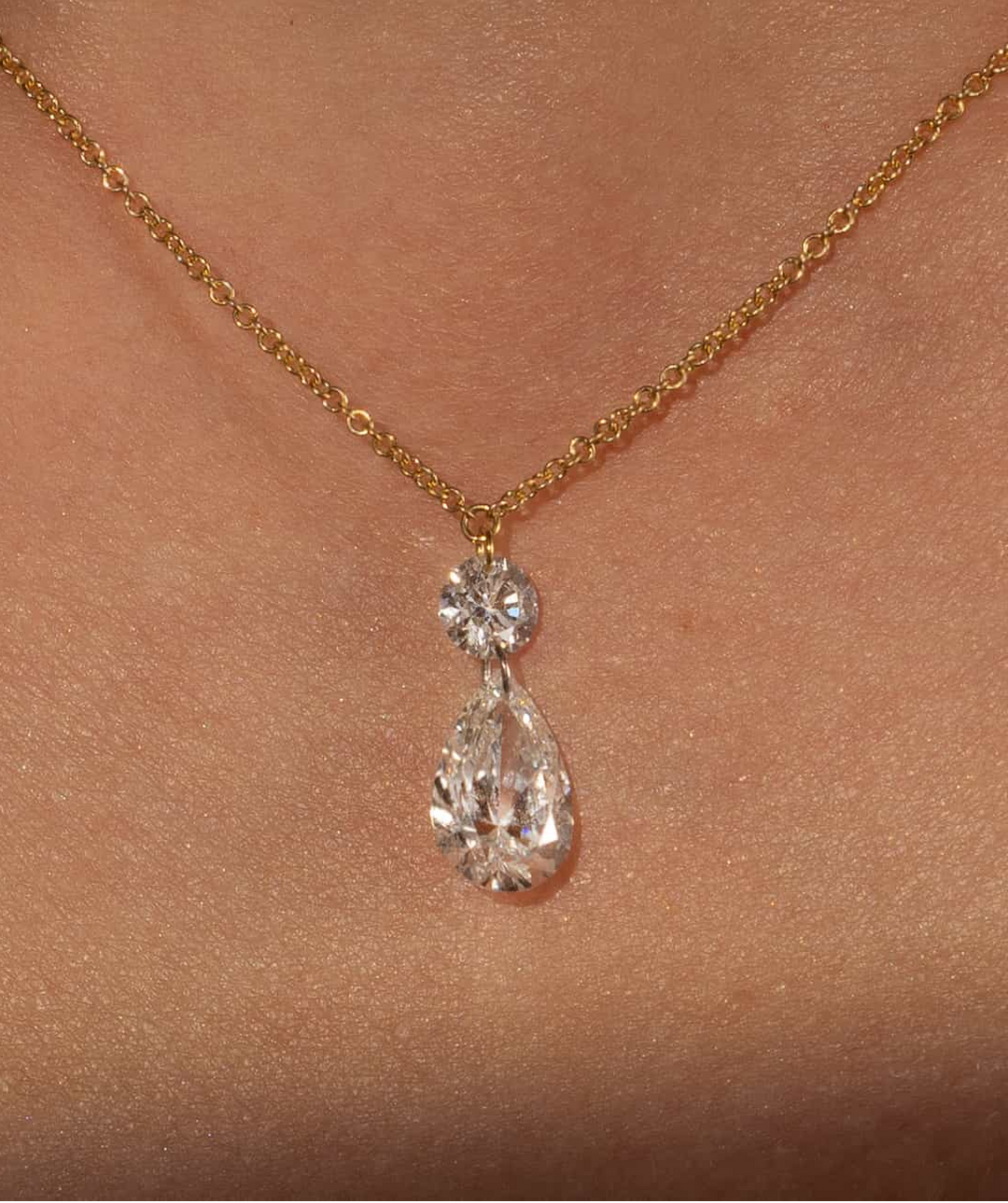 Pear And Round Necklace