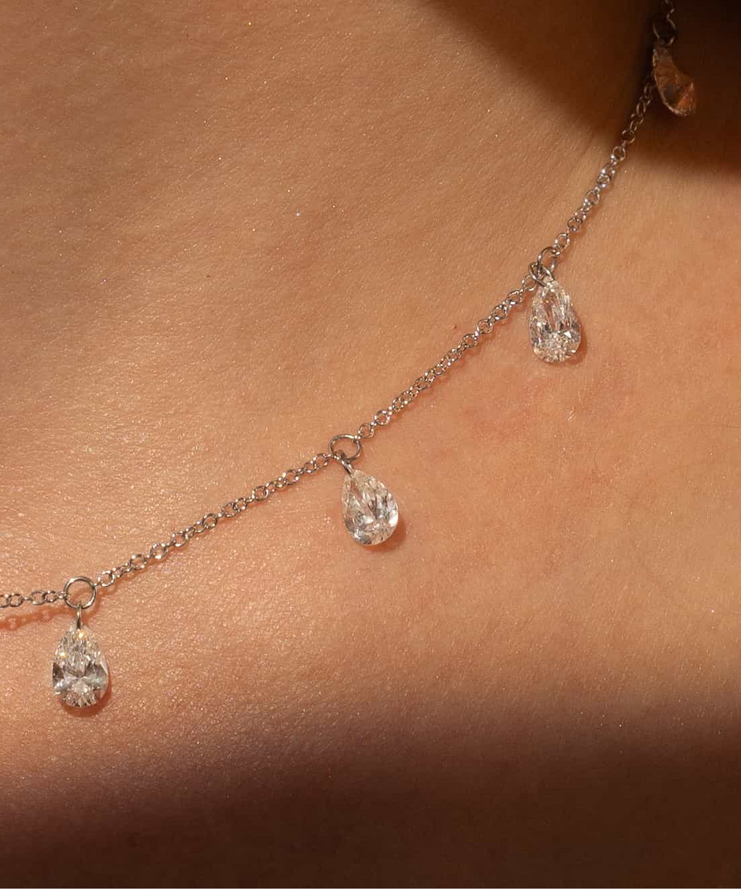 Pear Diamond Dangle Necklace
