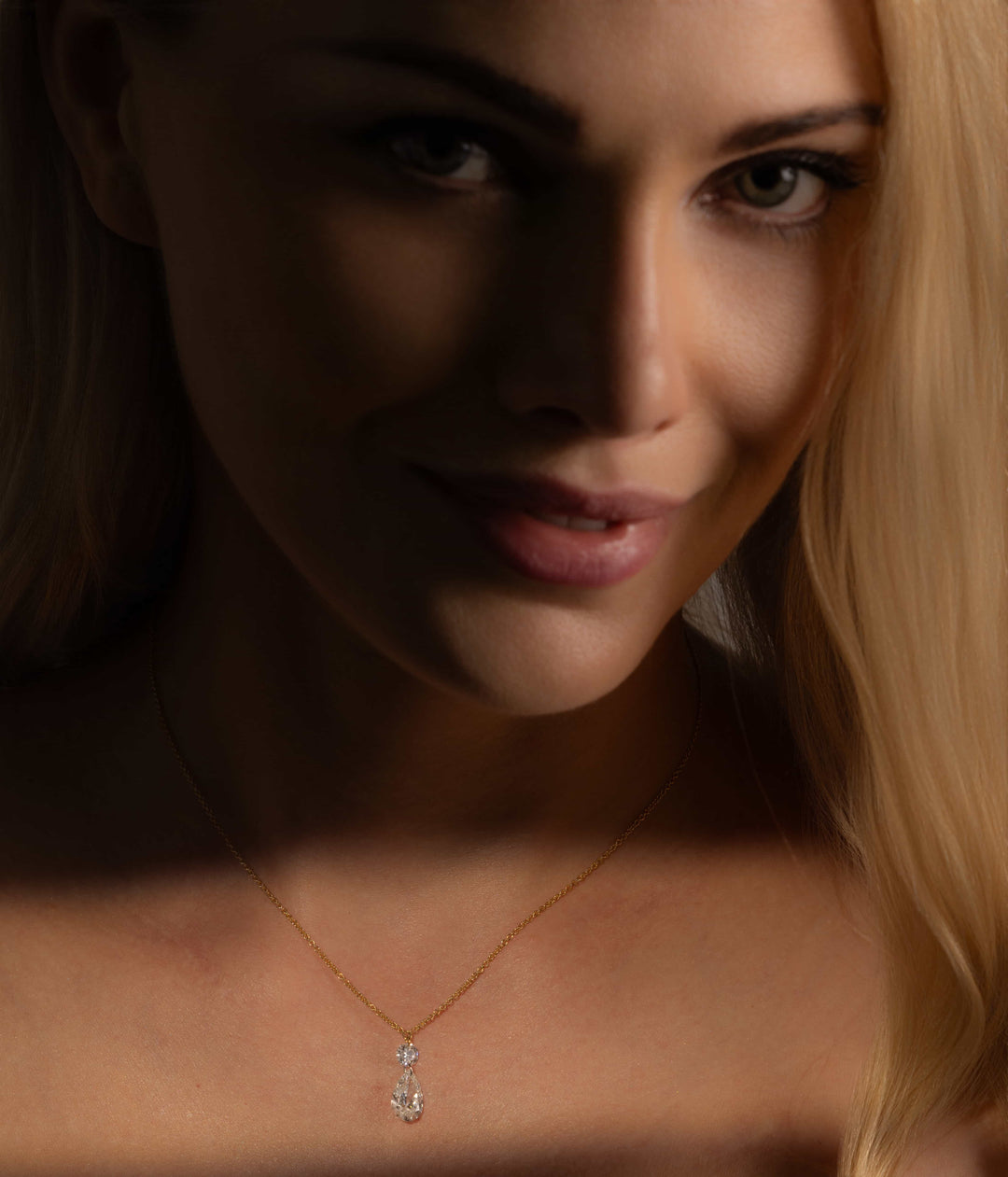 Pear And Round Necklace