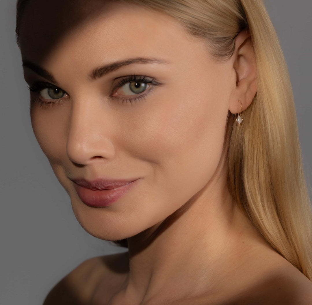 Princess Diamond Dangle Earring