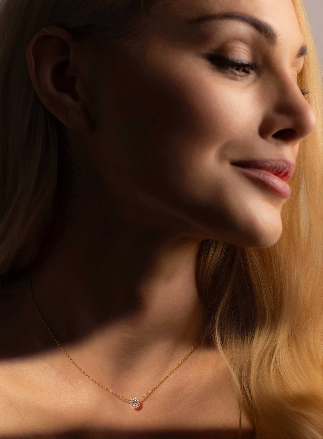 Round Diamond Solitare Necklace