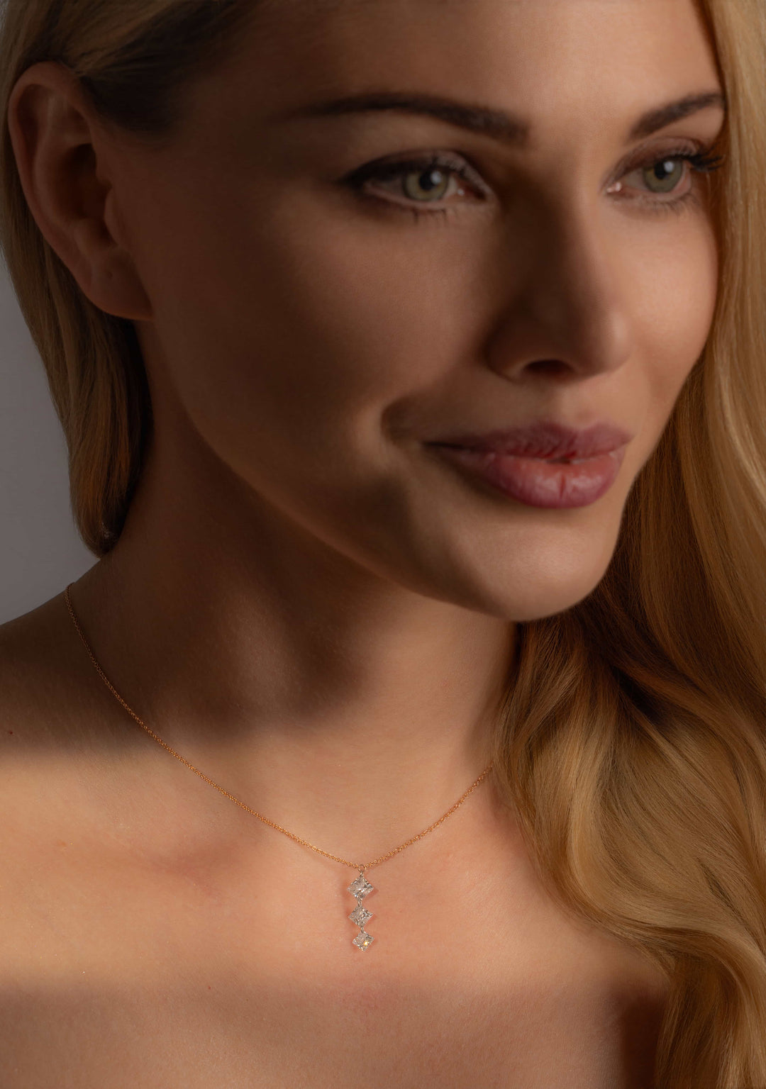 Three Stone Princess Necklace