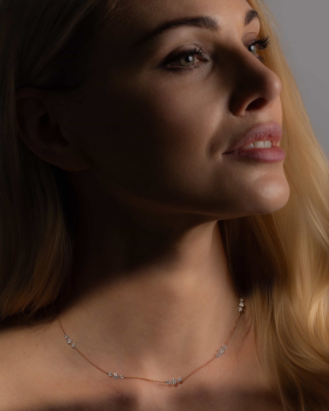 Triple Diamond Eternity Necklace