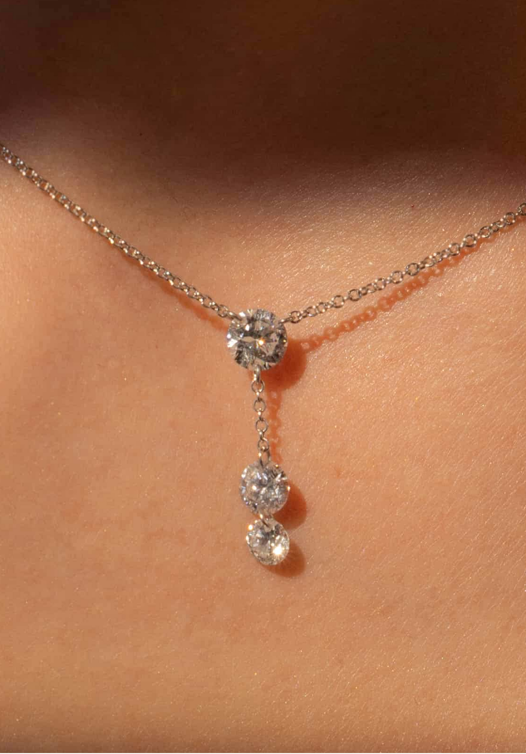 Two and One Diamond Necklace
